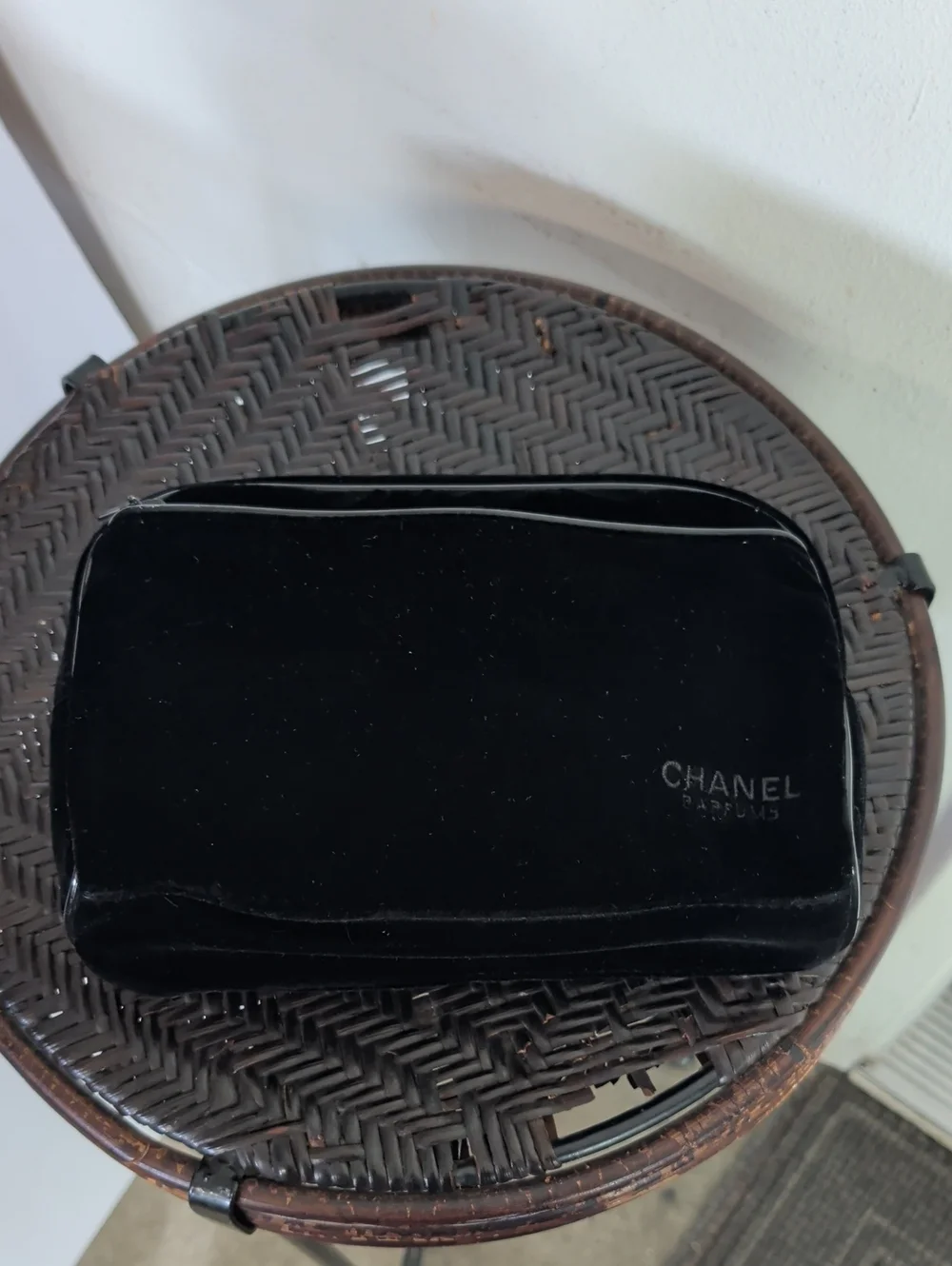 Chanel parfums velvet makeup bag
